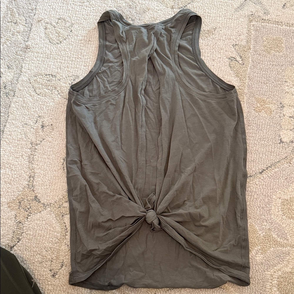 lululemon athletica army green Knotted Tank Top